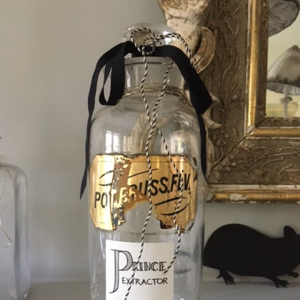 Antique Halloween apothecary bottle